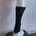 Elegant Charming Black Stretch Embroidery Lace Crew Socks